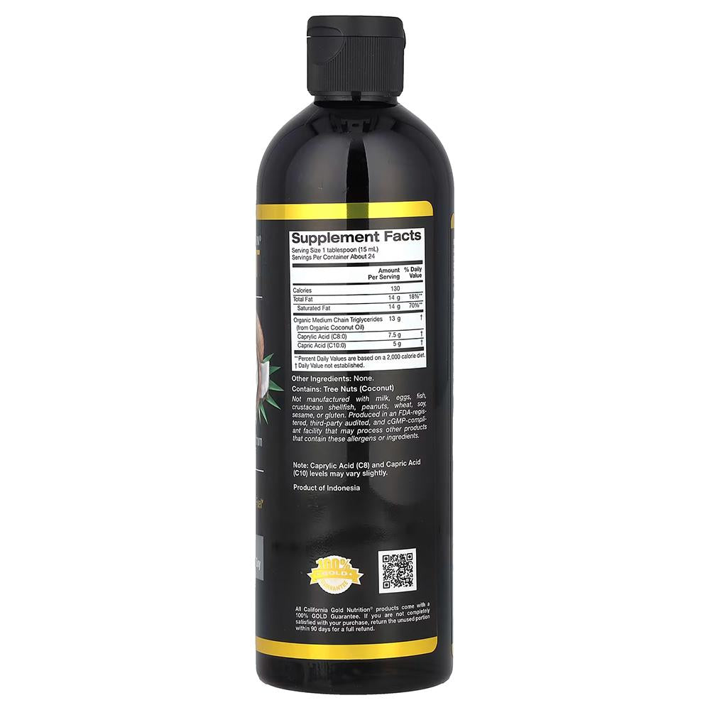 California Gold Nutrition, Organic MCT Oil, Unflavored, Dietary Supplement - 355ml
