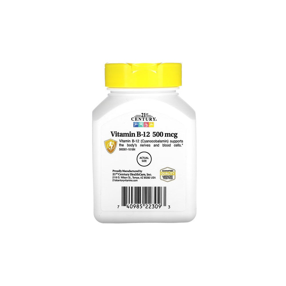21St Century, Vitamin B-12, 500 mcg, Dietary Supplement - 110 Tablets