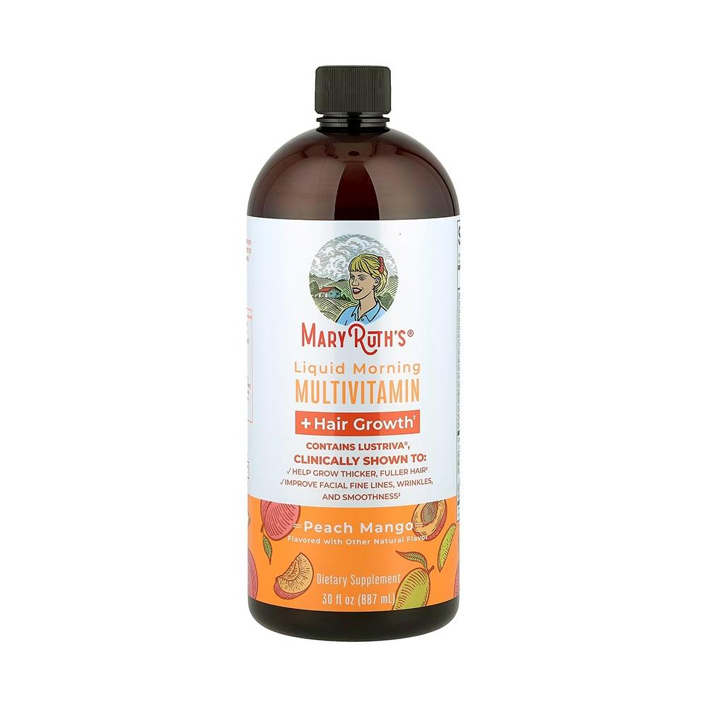 MaryRuth's Liquid Morning Multivitamin + Hair Growth, Peach Mango,30 fl oz (887 ml)