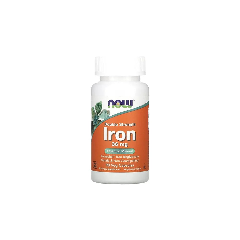 NOW Foods الحديد، 36 ملغ، 90 كبسولة نباتية