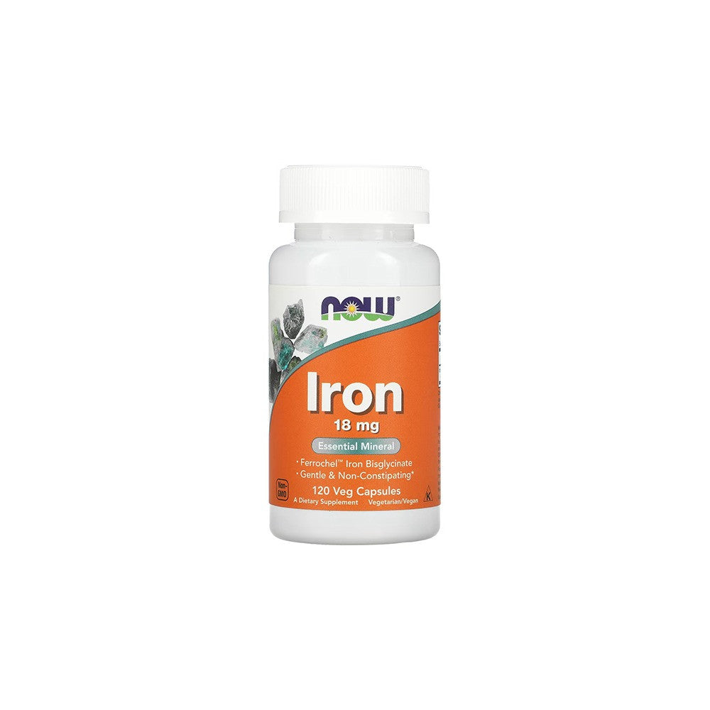 NOW Foods Iron, 18 mg,120 Veg Capsules
