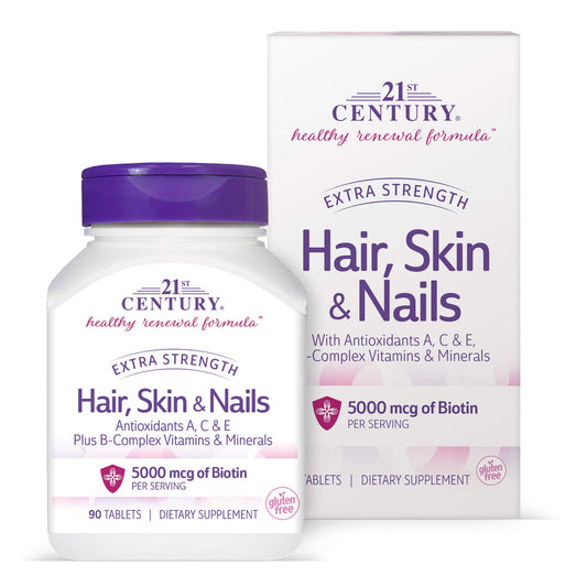 21st Century Hair, Skin and Nails Extra Strength Tablets, 90 Count