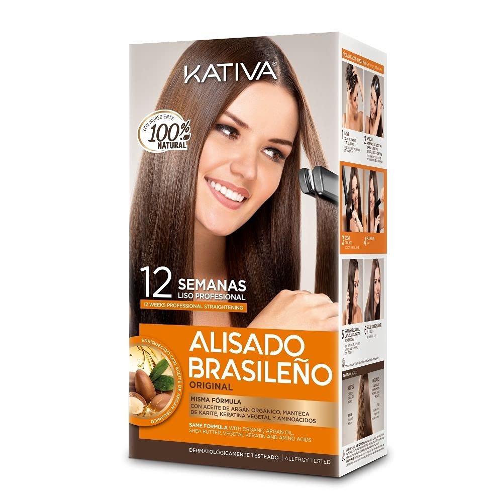 Kativa - Kit de lissage brésilien à la kératine et à l'huile d'argan
