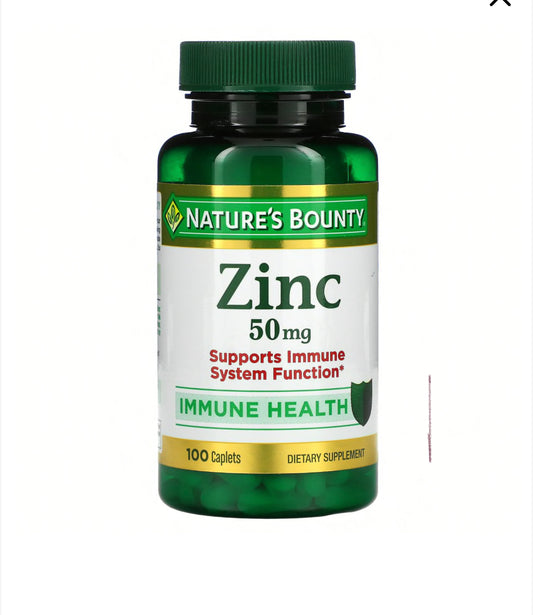 Nature's Bounty Zinc, 50 mg, 100 Caplets