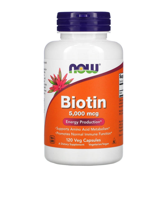 NOW Foods, Biotin, 5,000 mcg, 120 Veg Capsules